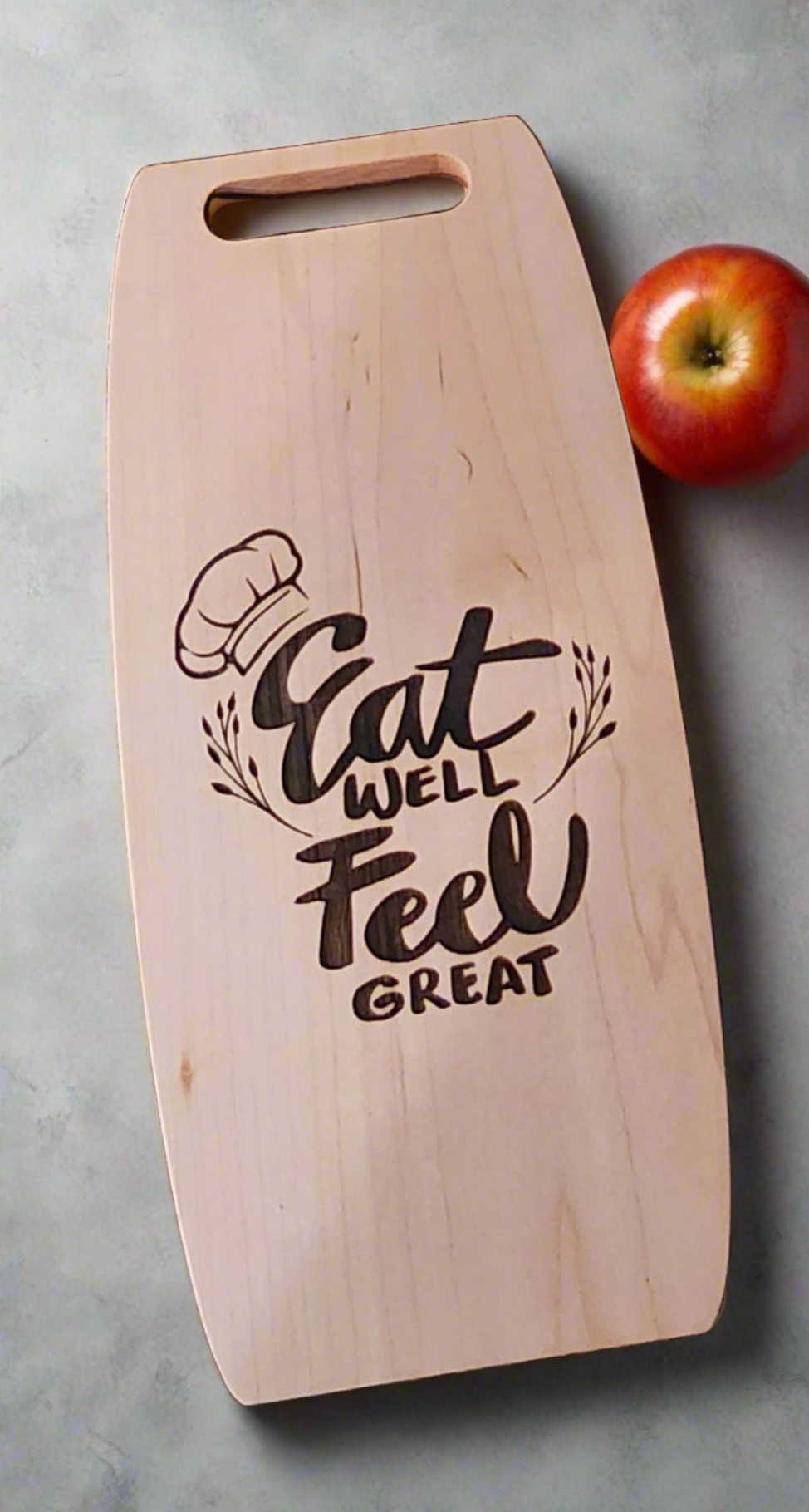 Cutting board with laser engraved