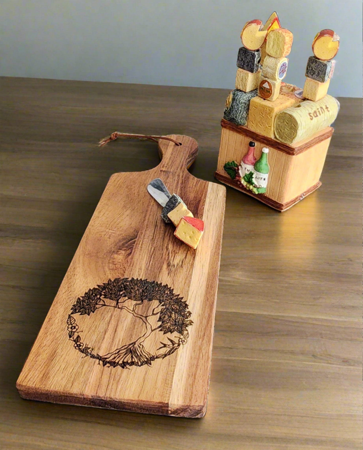Cheese and charcuterie board laser engraved