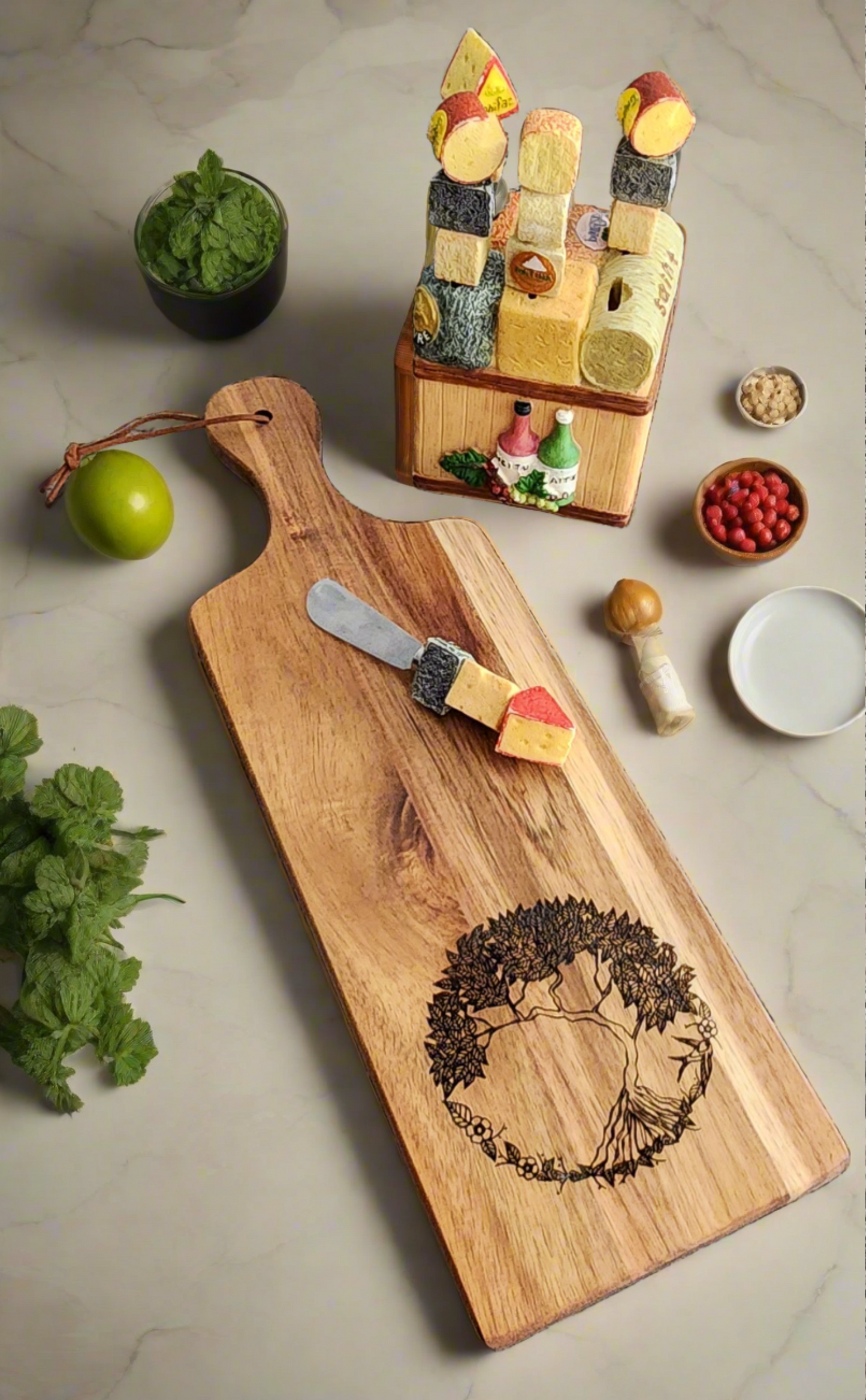 Cheese and charcuterie board laser engraved